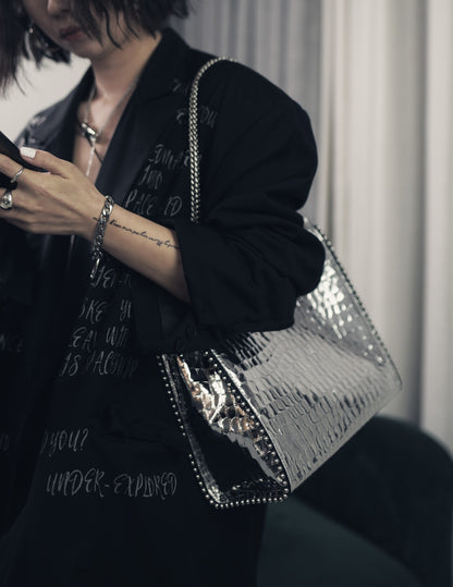 IUBALLET Metallic Textured Leather Cross Body Bag  - PRIEST.