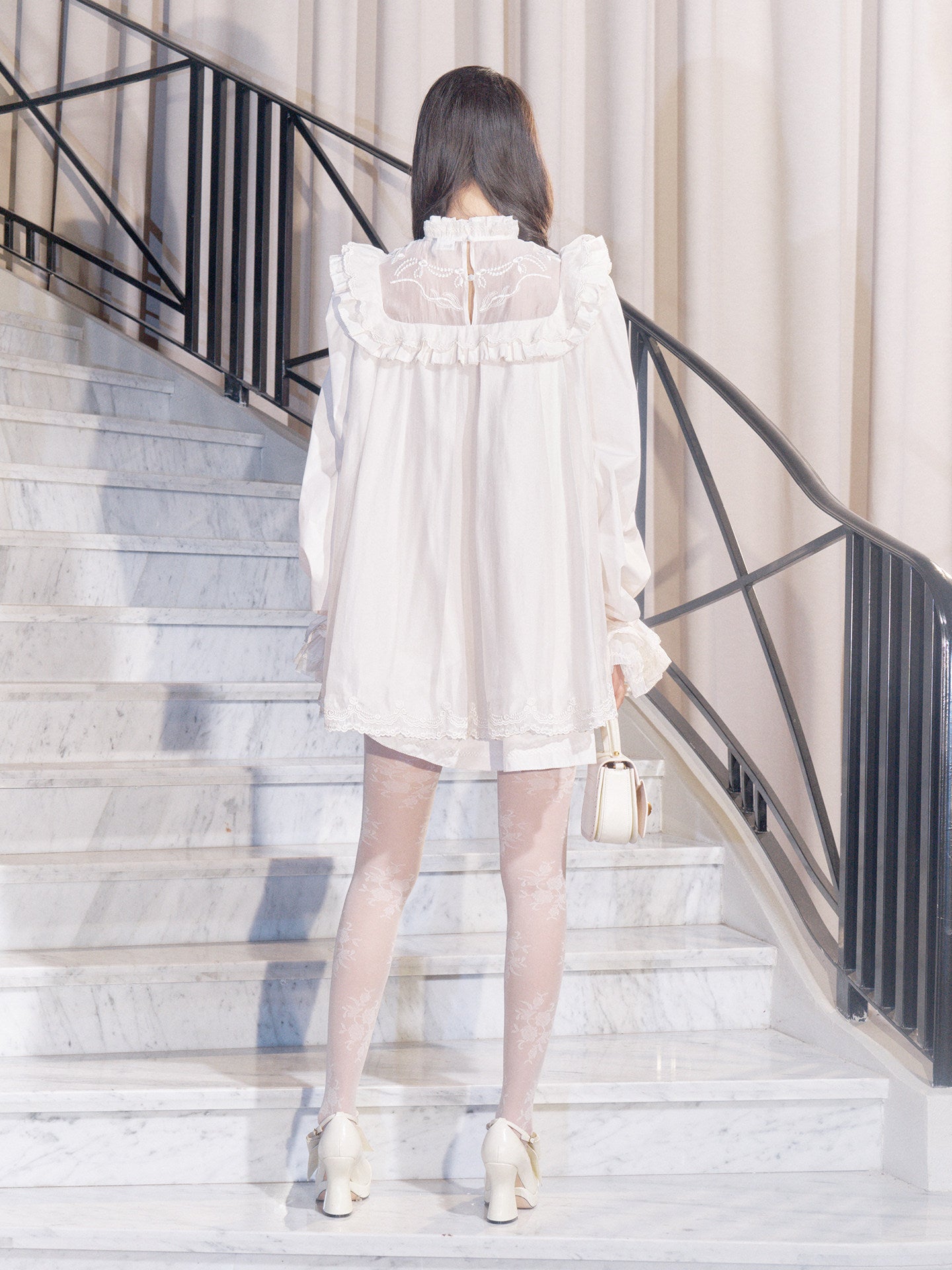 FAME Ruffled Rose Embroidered Dress - GERRIT