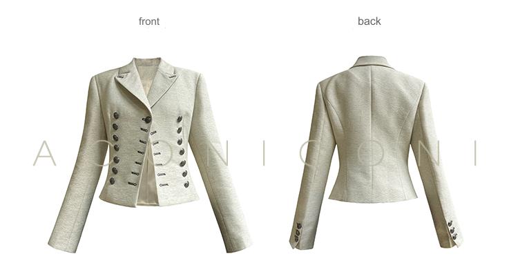 Aconiconi High End Long Sleeve Double Breasted Tuxedo French Retro Jacket Blazer- History