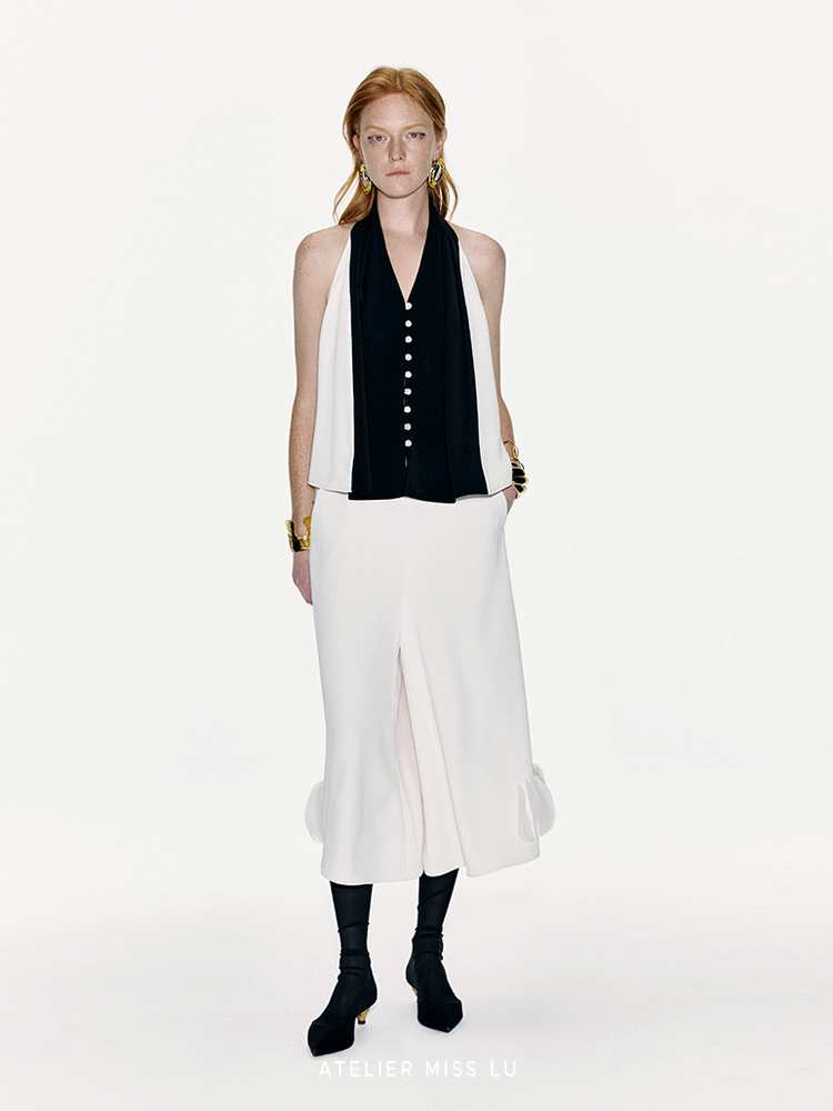 ATELIER MISS LU Backless Halterneck A-line Vest Top - SCOUT