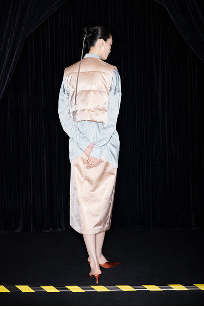 M essential Mackay designer seawater river cliff tassel beaded vest shirt skirt set- six.