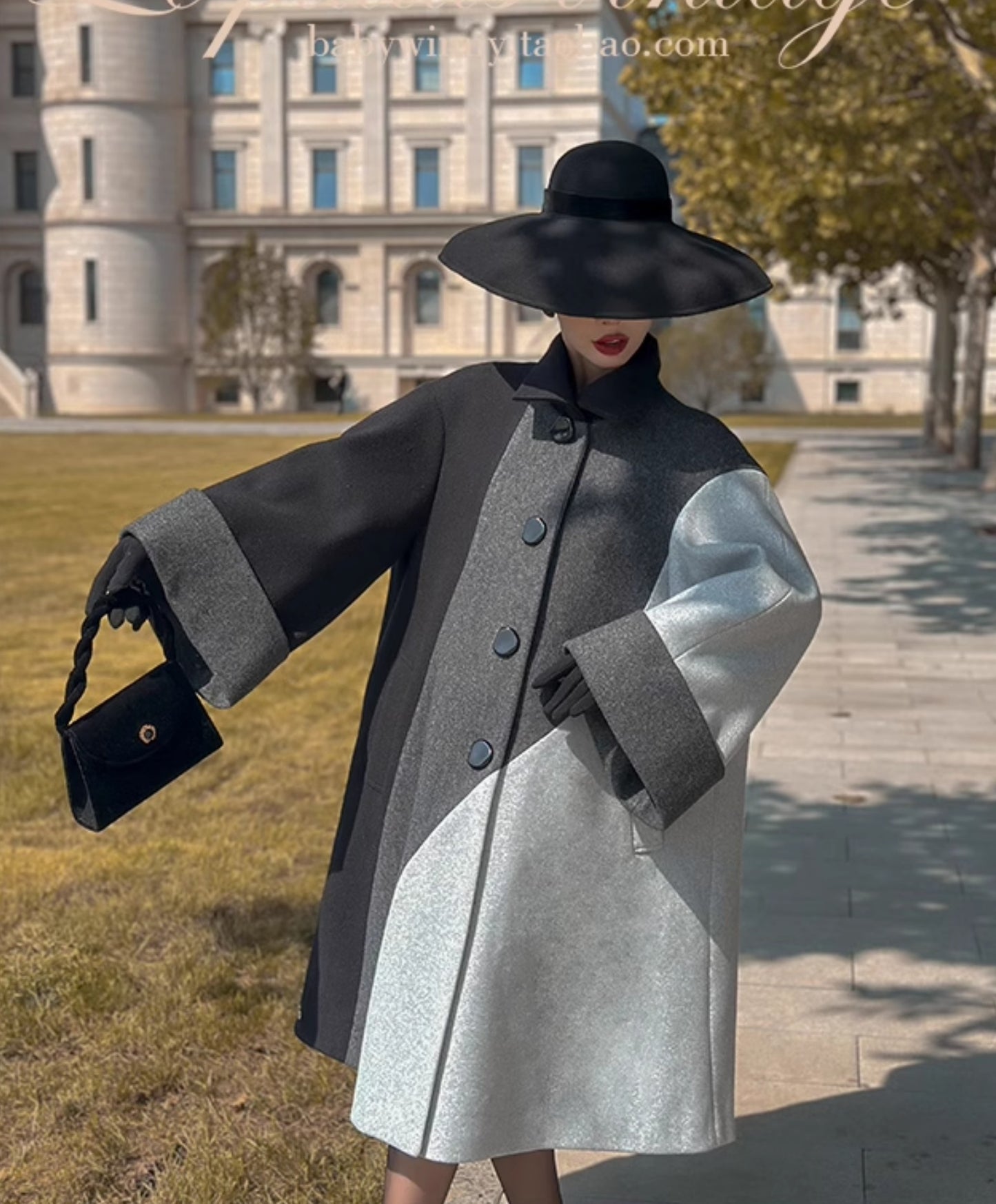 Le Palais Vintage silhouette gradient irregular Mauni umbrella long coat-INDI