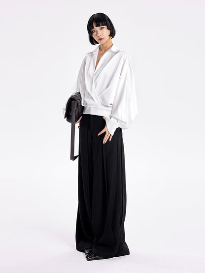 TINY IN v-neck dolman sleeve satin casual top -GAG