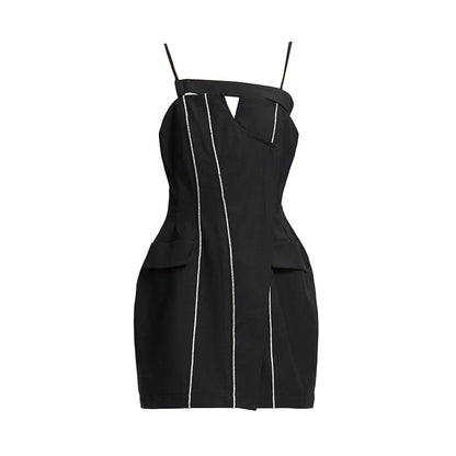 TINY IN curved waist irregular slip short Dress-JOJO