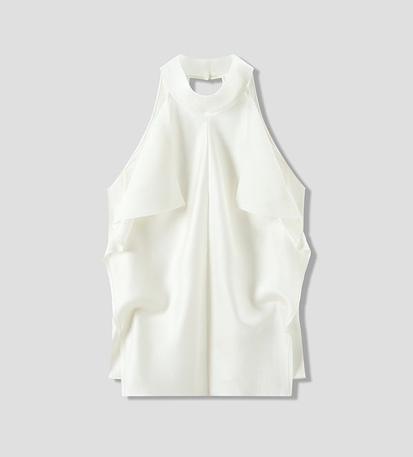 COMME MOI Lv Yan Designer Summer Women's Small Stand Collar Floater Top - ALTER.