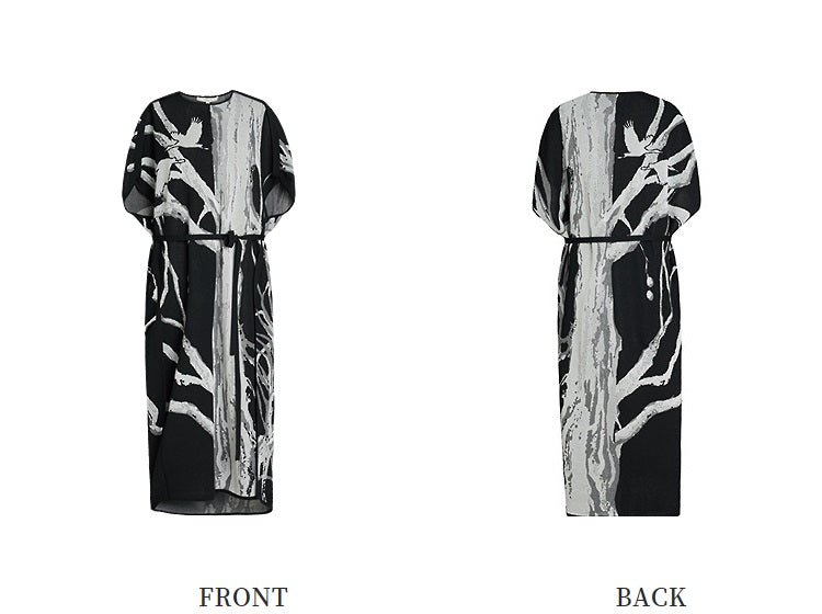 ZHUCHONGYUN new Chinese jacquard waist knit dress--URYUU.