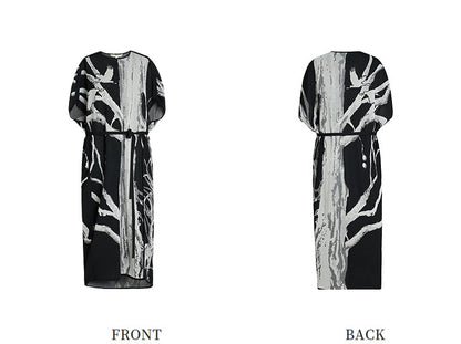 ZHUCHONGYUN new Chinese jacquard waist knit dress--URYUU.