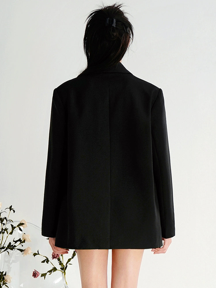 CHECOCRE Elegant Stubble New Chinese Crystal Butterfly Pure Black Coat - CEASER