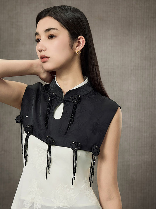 HECO Rose Crystal Tassel Shawl Women's Top - SURROUND.