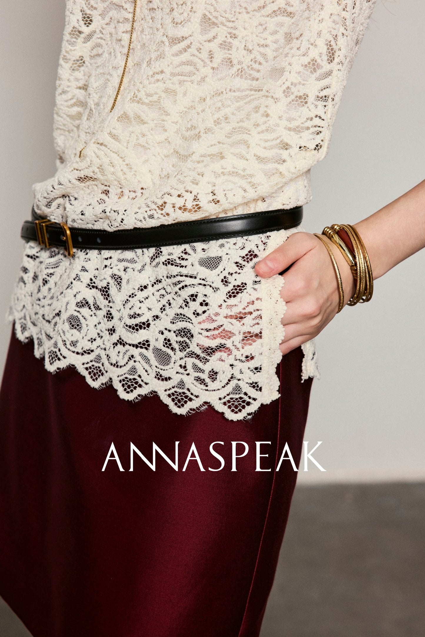 ANNASPEAK versatile chenille velvet lace custom lace dress vest-MAC.