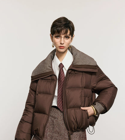 ANNASPEAK Lightweight Wool Collar Short Down Jacket-PANP.