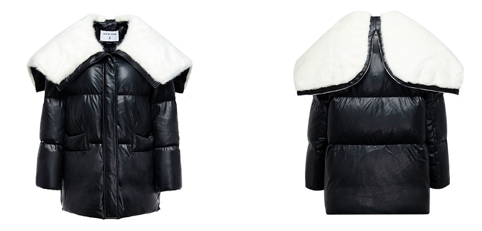 YES BY YESIR autumn women's versatile lapel quilt down jacket - Jialls