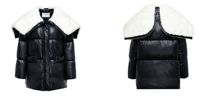 YES BY YESIR autumn women's versatile lapel quilt down jacket - Jialls