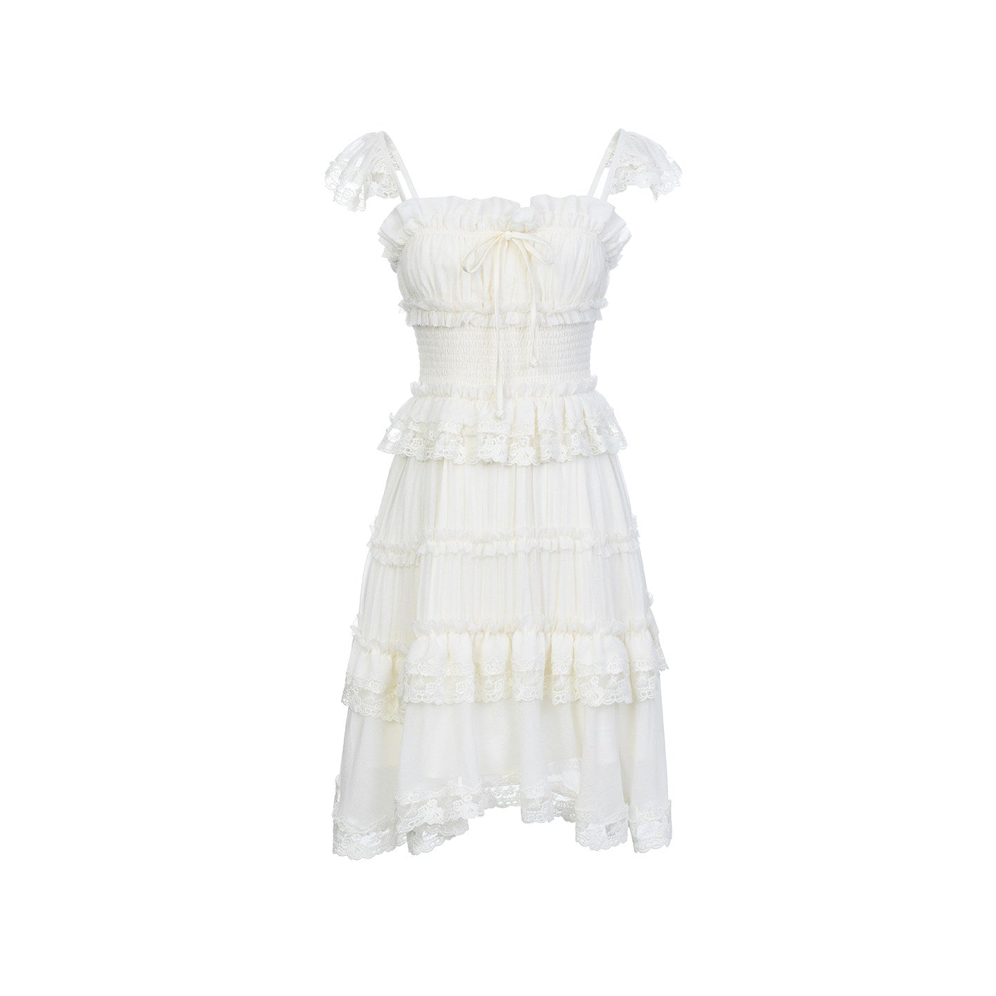 FAME Rococo Embroidered Trim Dress Midi Length Style