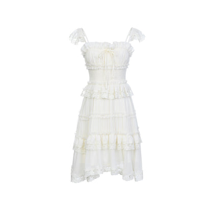 FAME Rococo Embroidered Trim Dress Midi Length Style