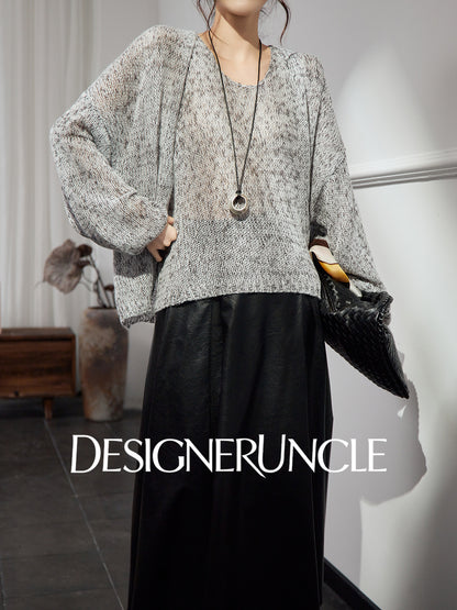 DGU "Molan" dark gray new lazy wind versatile high-end two-piece set - William.