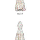 FAME high end luxury Oriental Print Court Stud floral print Dress -Gieu