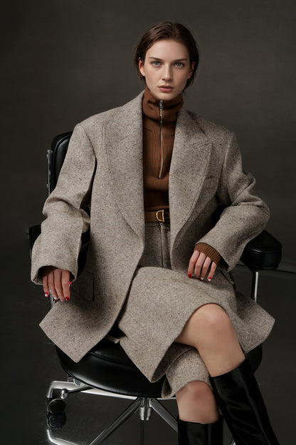 PIAOIN Vintage Literary Tweed Suit Shorts Versatile Commuter Pants LEX