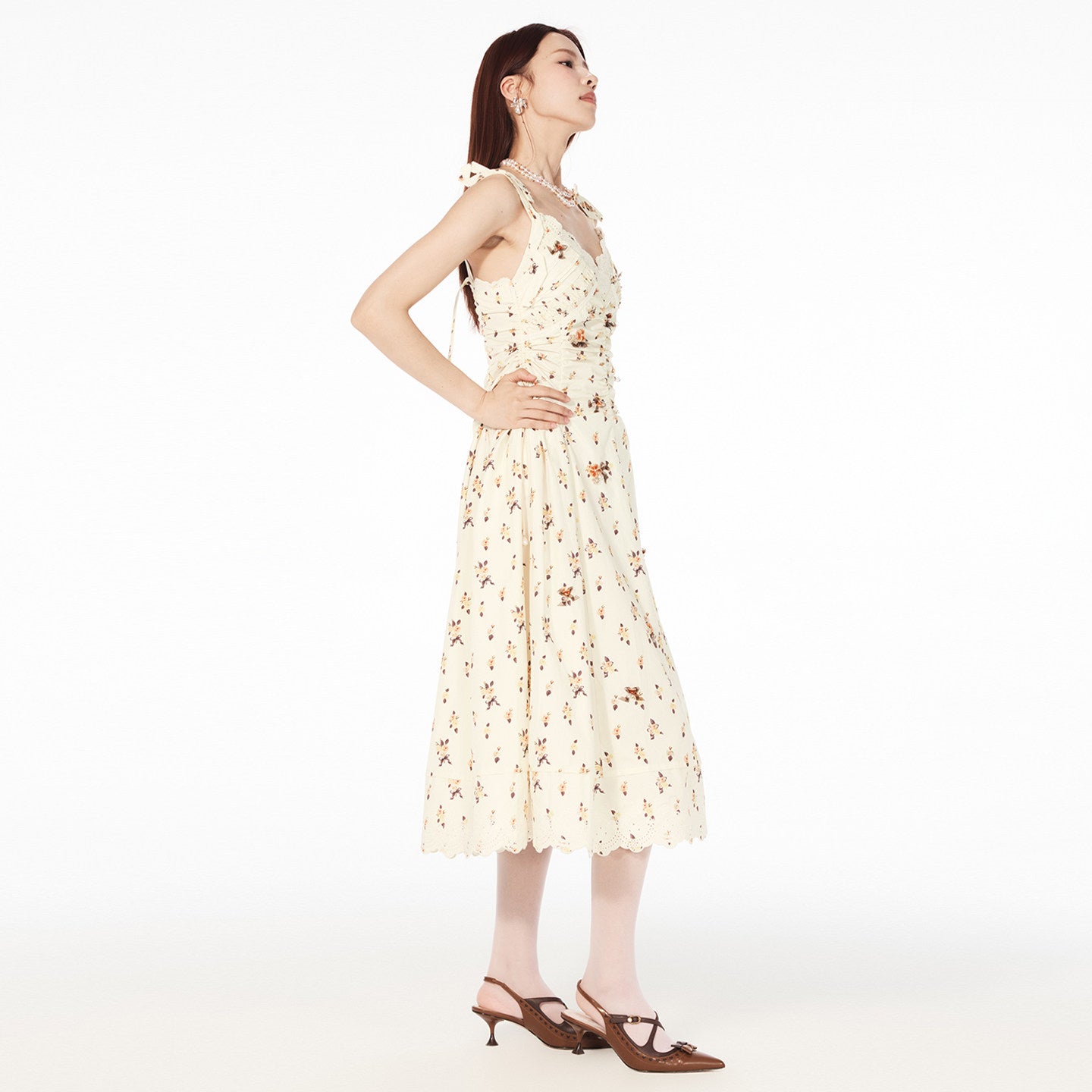 FAME wave pastoral style floral slip dress - ASTA