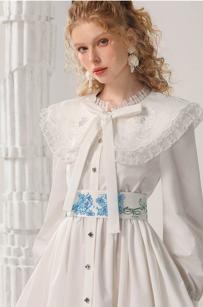 CHECOCRE Elegant Embroidered Sequins Contrast Waist Princess Dress - INVADE