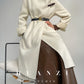 100% autumn winter pure wool  double-sided tweed one-piece wool coat- gwe