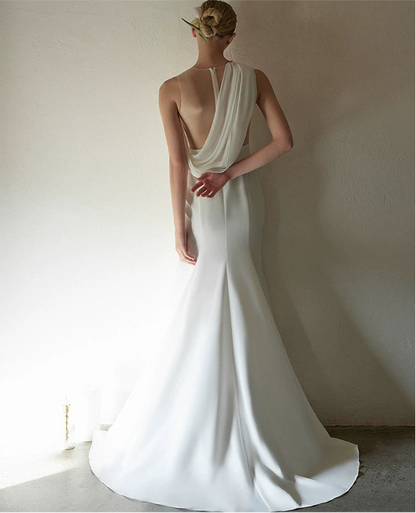 GOUDIN women's white engagement evening dress-OJI.