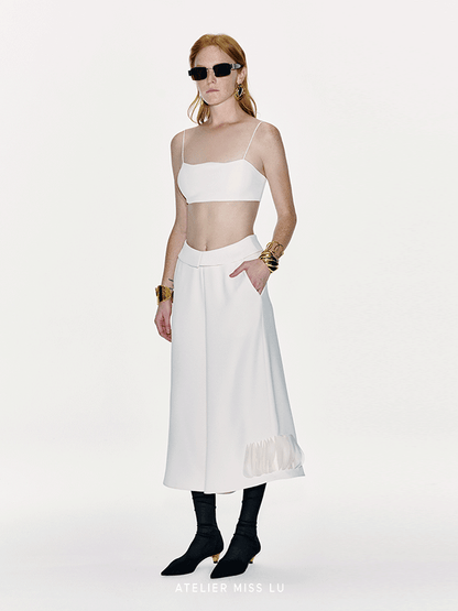ATELIER MISS LU spring and summer Curve Neckline Design Camisole Top - WINE.