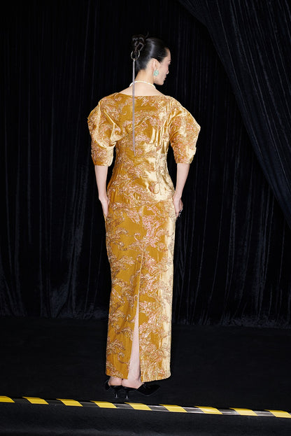 M essential Mackay designer Juyi velvet stand-up irregular silhouette top - TINA .