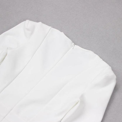 DOLLY Luxury Retro Style Square Collar Long Sleeve Slim Fit Dinner Dress-CAHTIE