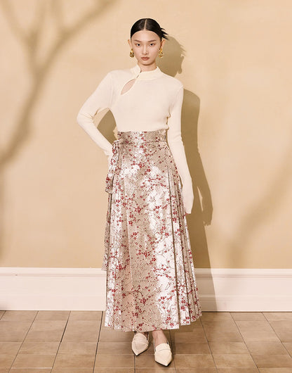 HECO Stand Collar red black white apricot Slim Bottom top Spring - treat.