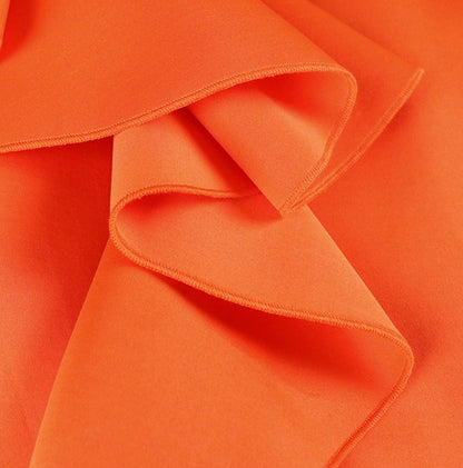 DOLLY Elegant Off Shoulder Ruffle Slim Fit Midi Wedding Guest Dress-JADE