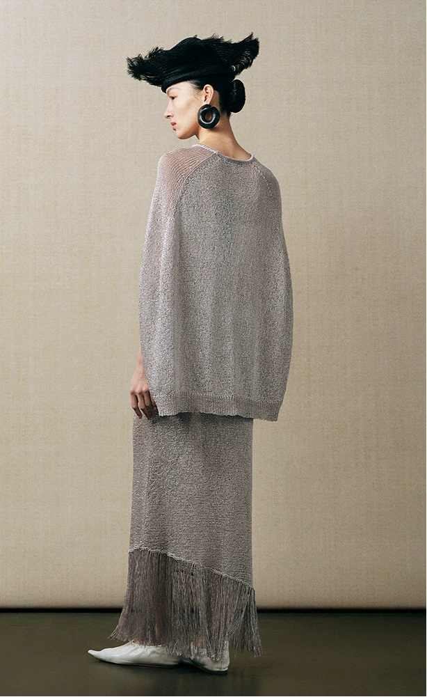 ZHUCHONGYUN two-piece knit loose crew neck top and maxi skirt set -SUOH.