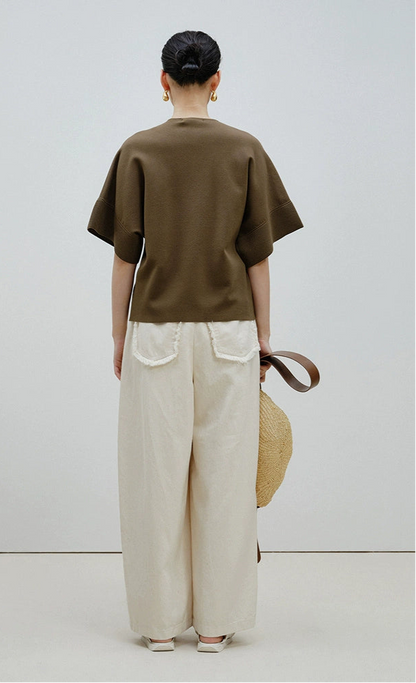 ZHUCHONGYUN knit loose crew neck top--KAMIJOU.