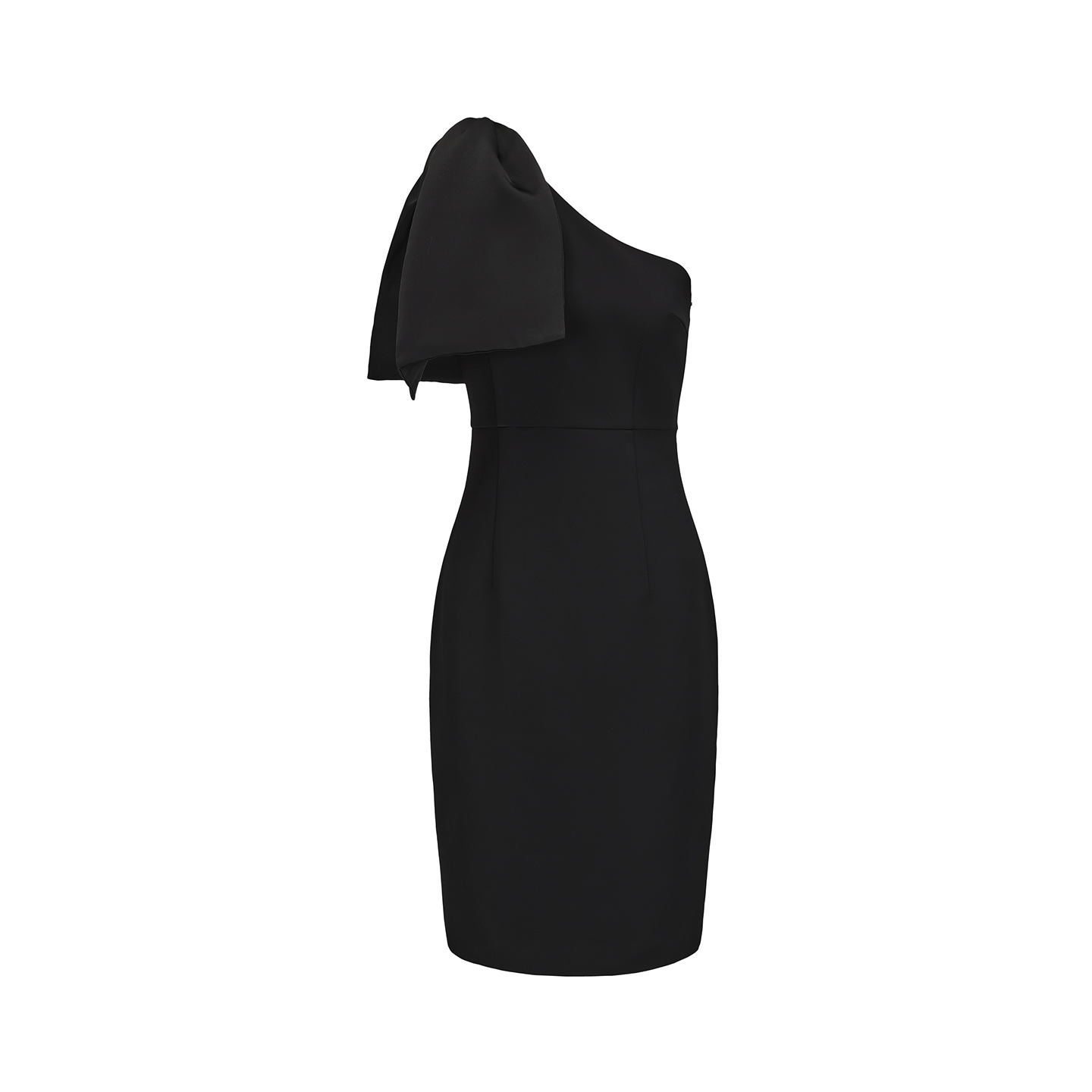 ATELIER MISS LU Bow Patchwork Slanted Shoulder Dress - WAKL