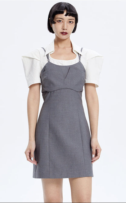 TINY IN fake two-piece sleeveless short dress-ACHA