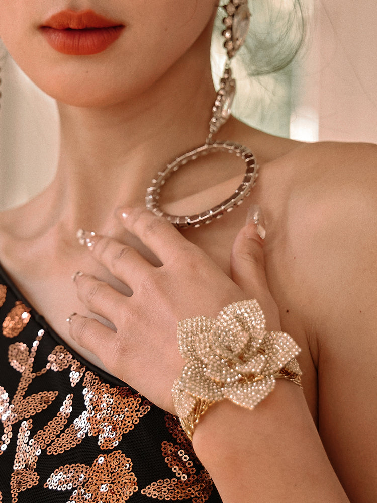 DOLLY Elegant Gold/Sliver Diamond Flower Design Bracelets-LUCY