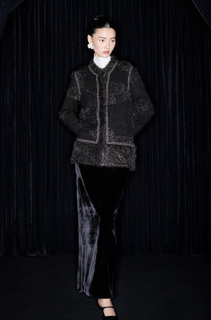 M essential Mackay designer Yingyun knitted copper-beaded woollen cardigan - zain.