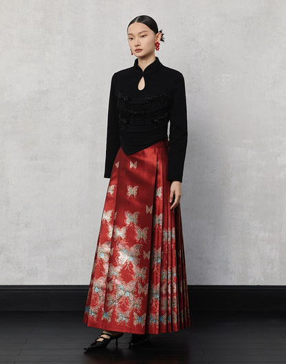 HECO  Butterfly Hanfu High Waisted Long Skirt - rain.
