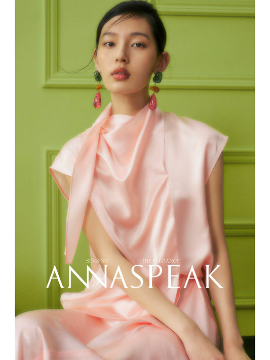AnnaSpeak Luxury Plain Loose Sleeveless Top/ Straight Loose Long Skirt-Pheobe