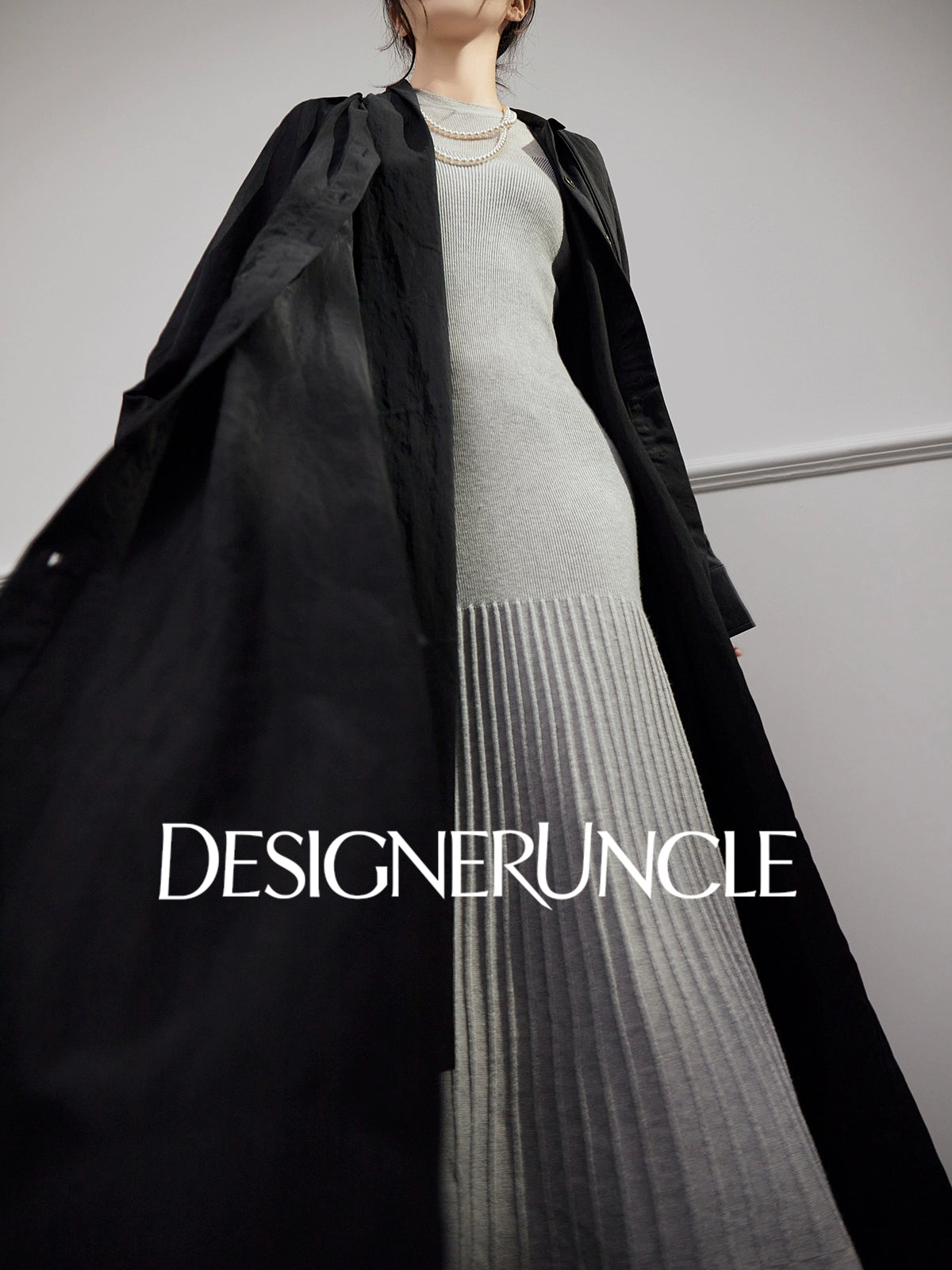 DGU "Ink Sequence" black long trench coat - BERU ?