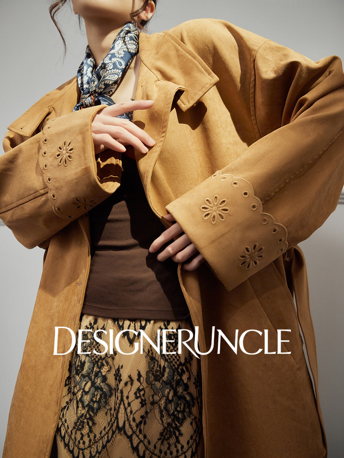 DGU "Vine Sand" coffee color short jacket new commuter versatile loose slimming retro top - Morgan.