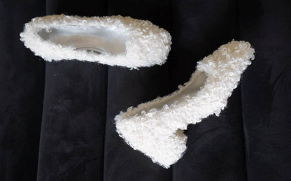 B-FEl lambswool shoes rolled mid heel-BUBA.