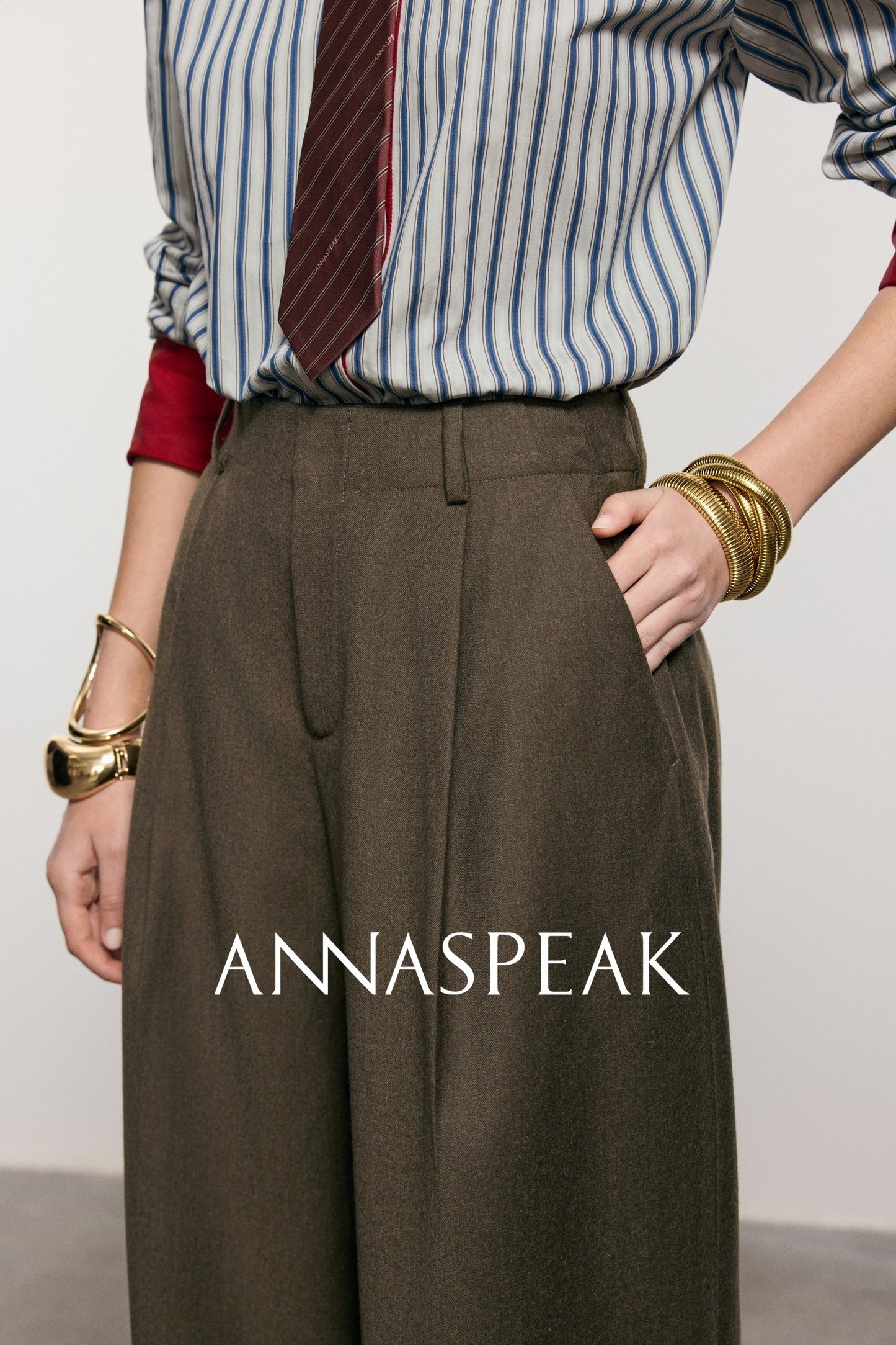 ANNASPEAK Worsted Wool Flannel Suit Vest Pants Set-OSAR.