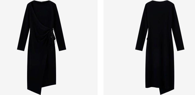 COMME MOI Lu Yan designer new women's fake two-piece irregular dress - HAPPY.