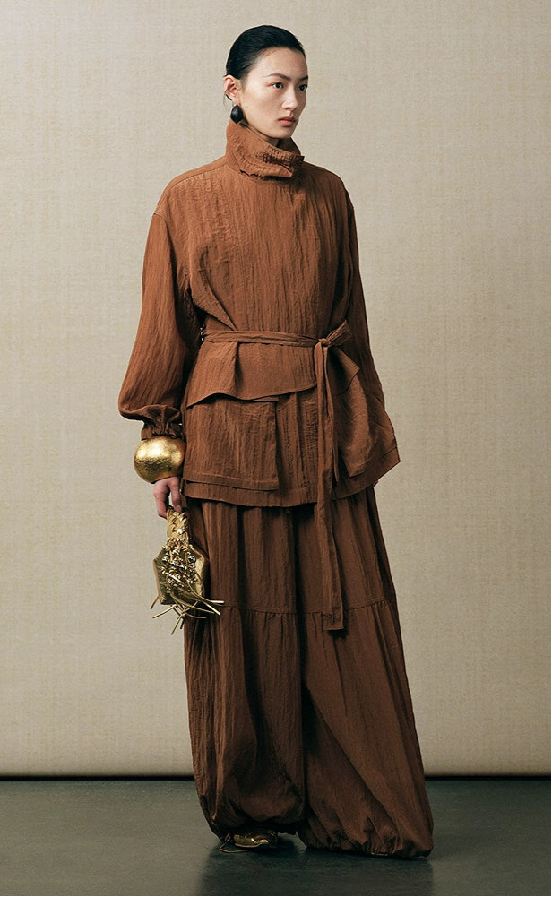 ZHUCHONGYUN loose wide pants and loose turtle neck long sleeve top outfit set-PAPA.