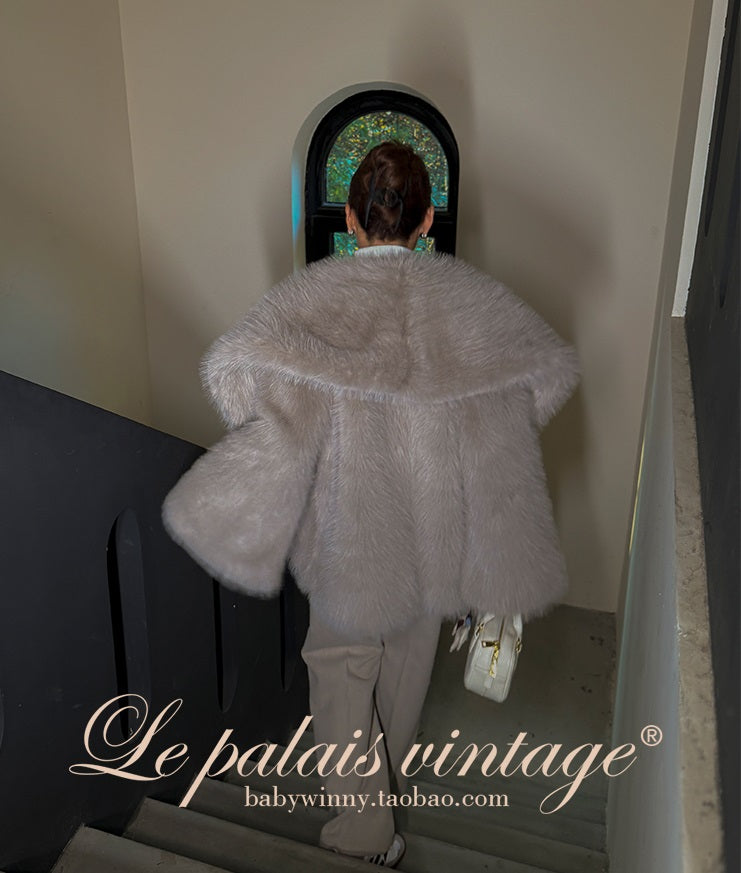 Le Palais Vintage  fur coat woolen trousers-DIOR