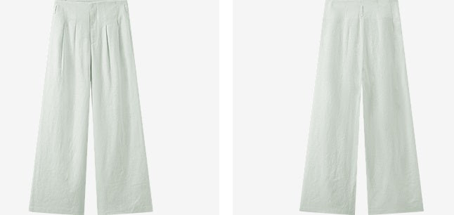 COMME MOI women's light linen wide-leg pant suit set - MESSIAH.