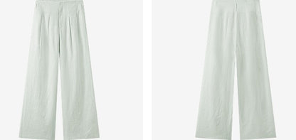 COMME MOI women's light linen wide-leg pant suit set - MESSIAH.