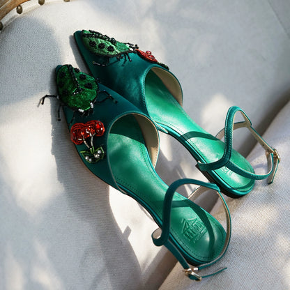 B-FEI Spring/Summer Pointed-Toe Embossed Sandals-POICH.