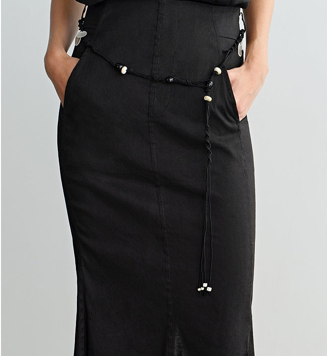 COMME MOI summer delicate fashion shell beaded waist rope - GEORGE.